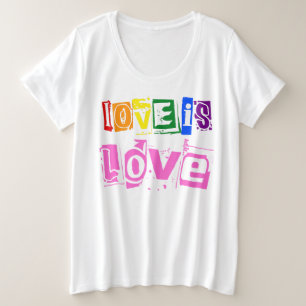 Camiseta Plus Size O amor é o apoio LGBTQ da igualdade do orgulho ga