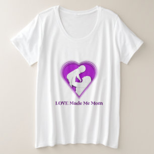 Camiseta Plus Size O Amor Me Fez Mãe Mãe Adotiva