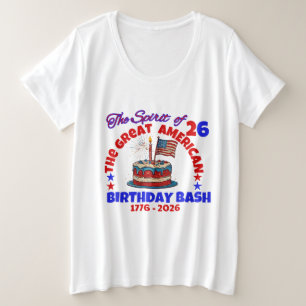 CAMISETA PLUS SIZE O ANIVERSÁRIO AMERICANO EXCELENTE BASH:O ESPÍRITO