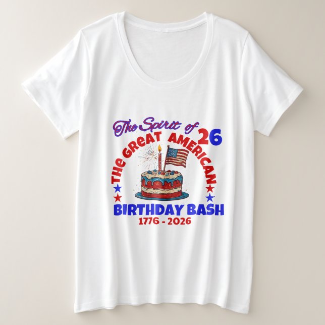CAMISETA PLUS SIZE O ANIVERSÁRIO AMERICANO EXCELENTE BASH:O ESPÍRITO  (Frente do Design)