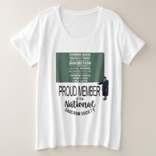 Camiseta Plus Size O aviso da morte do senso comum Citação sarcástica