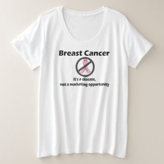 Camiseta Plus Size O Cancer da mama é a oportunidade de não-Marketing