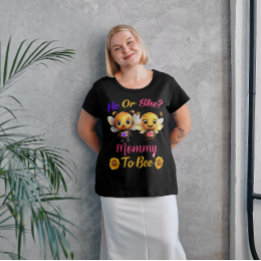 Camiseta Plus Size O gênero revela que ele ou ela Mamãe para ser