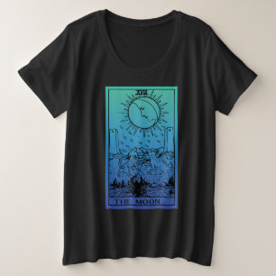 Camiseta Plus Size O Gradiente Da Placa De Tarot Da Lua Mais O Tamanh