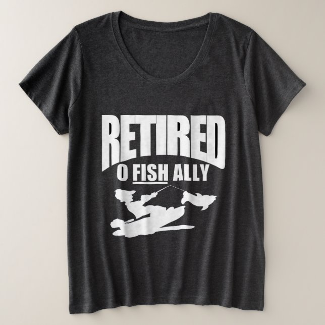 Camiseta Plus Size O pescador retira-se do trabalho (Frente do Design)