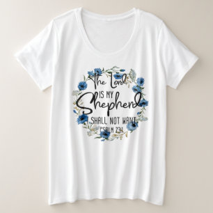 Camiseta Plus Size O Senhor É Meu Pastor Salm 23:1 Verso Bíblia