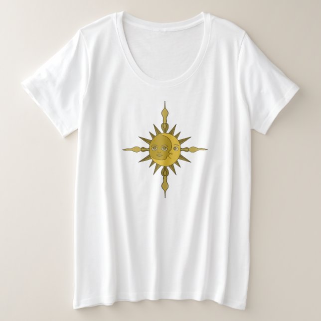 Camiseta Plus Size O Sol e a Lua (Frente do Design)