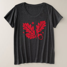 Camiseta Plus Size Oak Leaves e Acorn, é outono