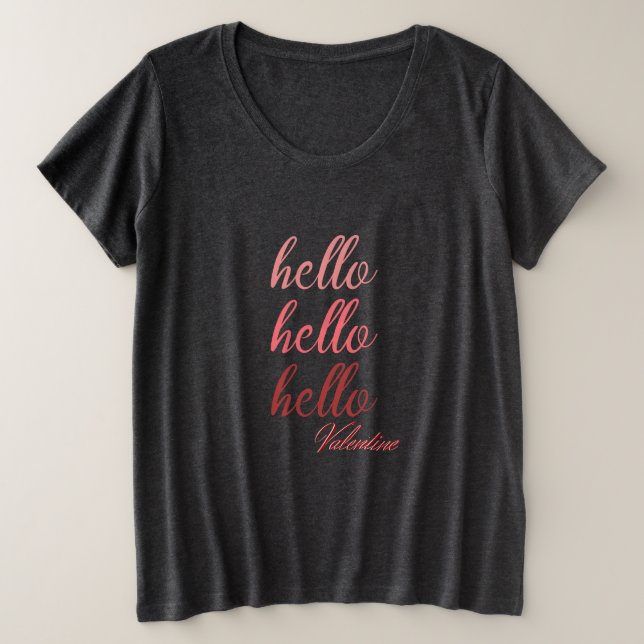 Camiseta Plus Size Olá, Namorados (Frente do Design)