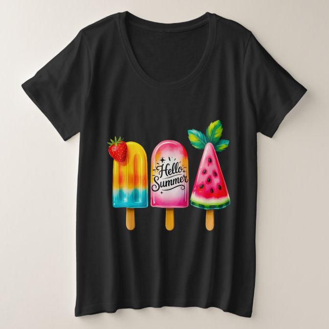 Camiseta Plus Size Olá Verão  (Frente do Design)