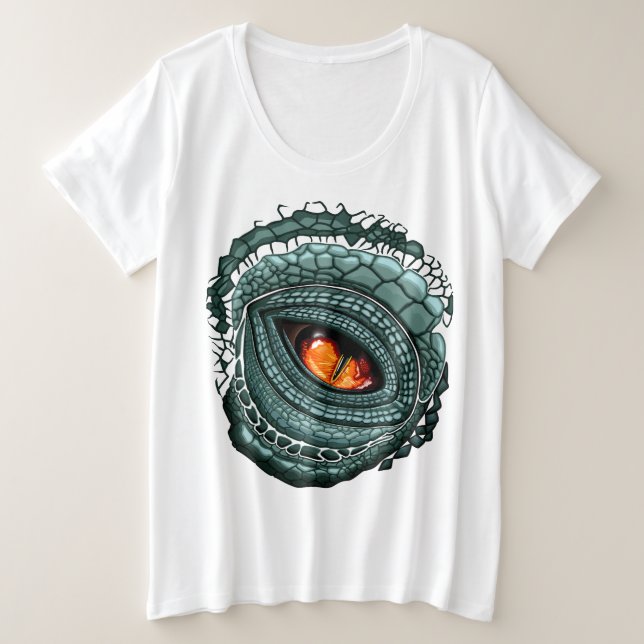 Camiseta Plus Size Olho de Predador Réptil Primitivo (Frente do Design)