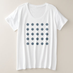 Camiseta Plus Size Olhos de Bolinhas Azul do Halloween