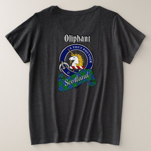 Camiseta Plus Size Oliphant Clan Badge Women's Back (Verso do Design)