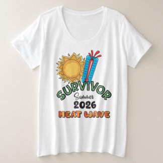 Camiseta Plus Size Onda de Calor de Verão 26 Feminino Tamanho Plus Bá