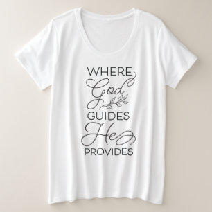 Camiseta Plus Size Onde Deus Guia Ele Fornece