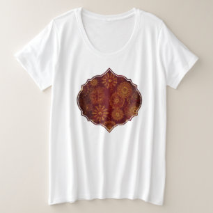 Camiseta Plus Size Opulência de Yuletide: Segmentos de Ouro do Natal