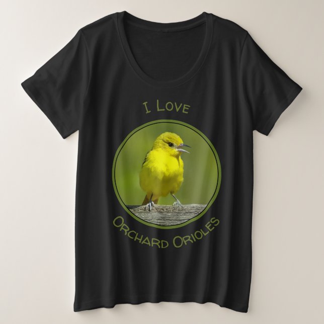 Camiseta Plus Size Orchard Oriole - Fotografia original (Frente do Design)