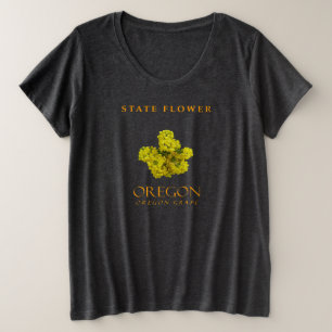 Camiseta Plus Size Oregon Território Flor A Uva Do Oregon