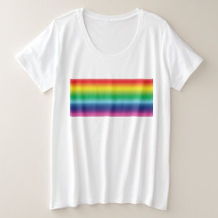 Camiseta Plus Size Orgulho de cores arco-íris lgbtq lgbt padrão de 
