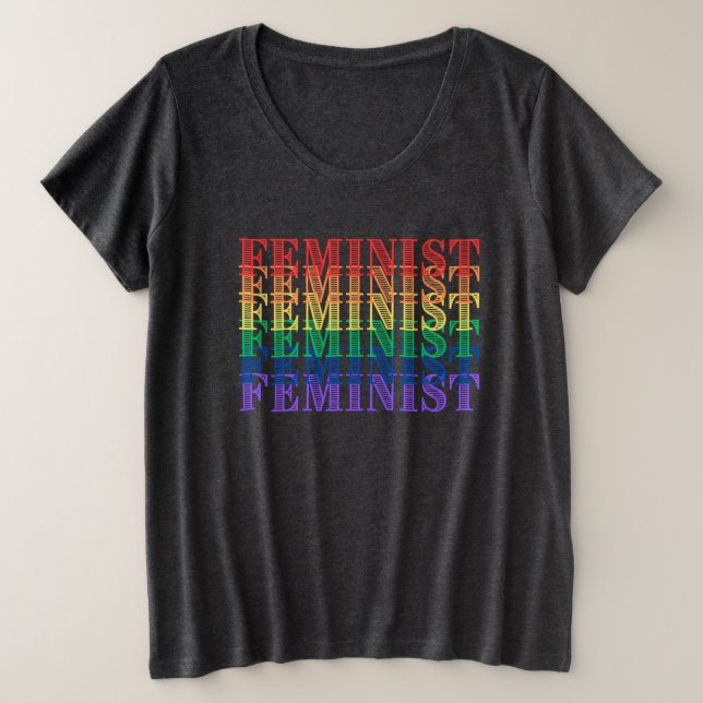 Camiseta Plus Size Orgulho Feminista (Frente do Design)