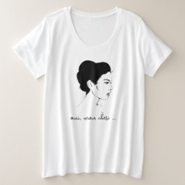 Camiseta Plus Size Oui, Mon Cheri T-Shirt