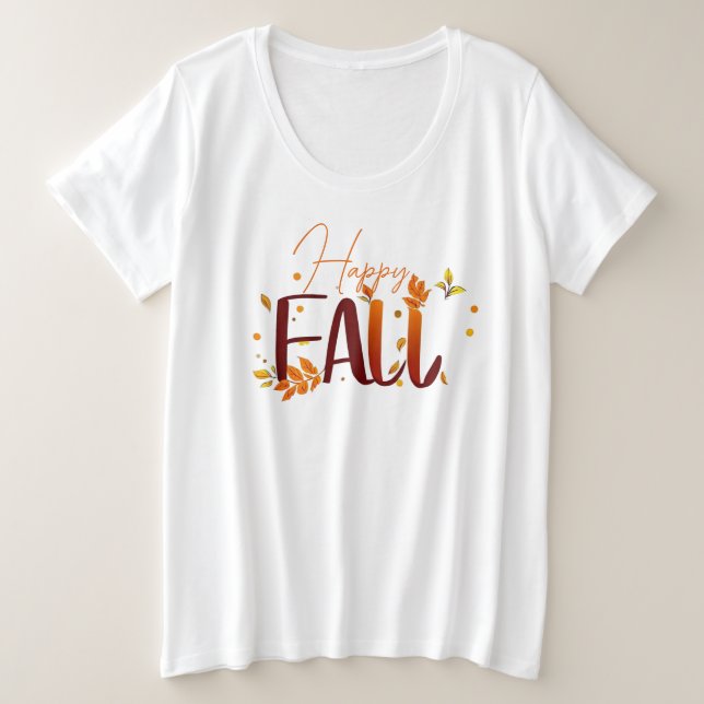 Camiseta Plus Size Outono/Folhas  (Frente do Design)