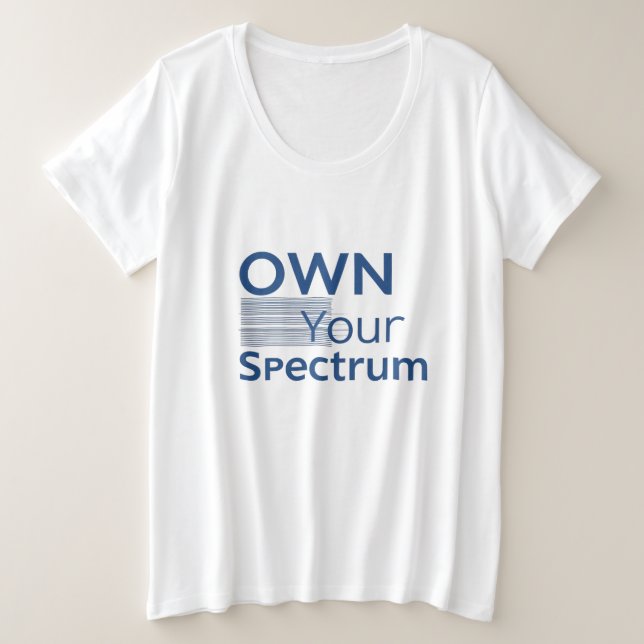 Camiseta Plus Size Own Your Spectrum – Autism Awareness Month Blue  (Frente do Design)