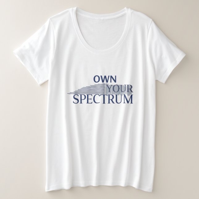 Camiseta Plus Size Own Your Spectrum – Autism Awareness Month Blue  (Frente do Design)