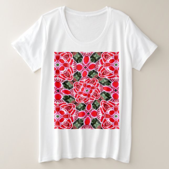 Camiseta Plus Size Padrão de Cravagem Vermelha (Frente do Design)