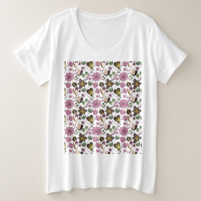 Camiseta Plus Size Padrão de Verão (Frente do Design)