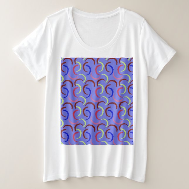 Camiseta Plus Size Padrão de Verão Colorido (Frente do Design)