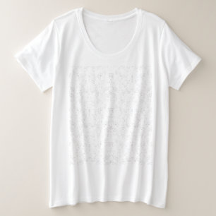 Camiseta Plus Size Padrão Floral Monocromático – Arte Elegante e Sem