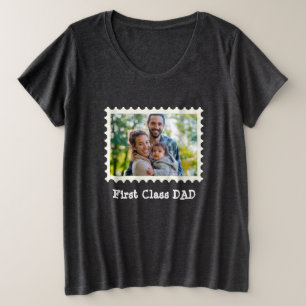 Camiseta Plus Size PAI de PRIMEIRA CLASSE Melhor Pai fotografia horiz
