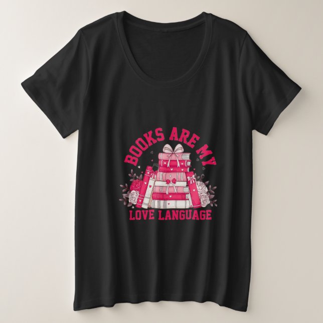 Camiseta Plus Size Paixão de Book Lover (Frente do Design)