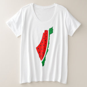 Camiseta Plus Size Palestina - Mapa Watermelon - Símbolo da liberdade