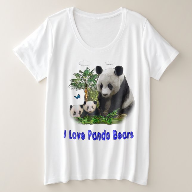 Camiseta Plus Size Panda Bear (Frente do Design)