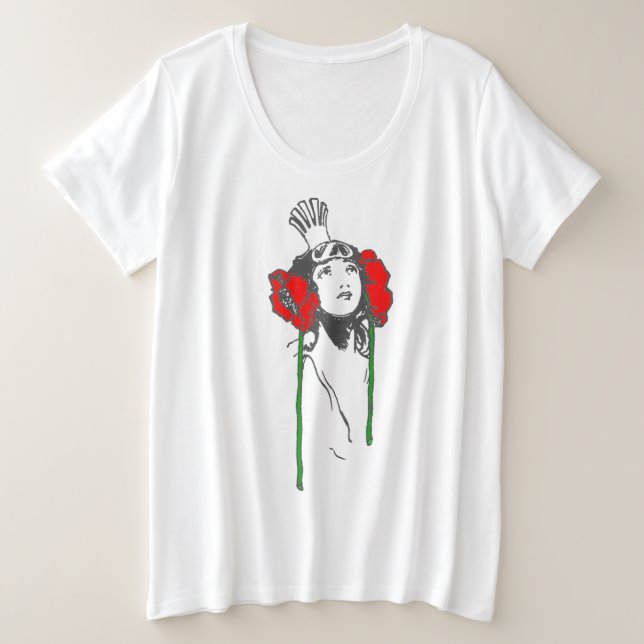 Camiseta Plus Size Papagaios vermelhos Ozma de Oz, papa vermelho de O (Frente do Design)