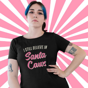 Camiseta Plus Size Papais noeis de Natal engraçados, Eu acredito