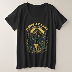 Camiseta Plus Size Para Casa - Acampamento