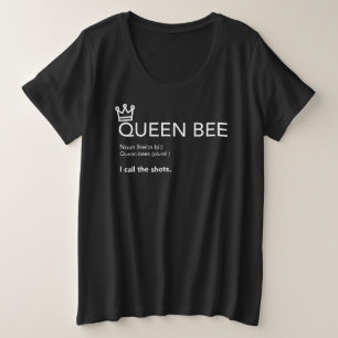 Camiseta Plus Size Para Rainha B e Rainha Bebida Definição com Coroa