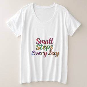 Camiseta Plus Size Passos Pequenos Todos Os Dias - Tamanho Mais Motiv