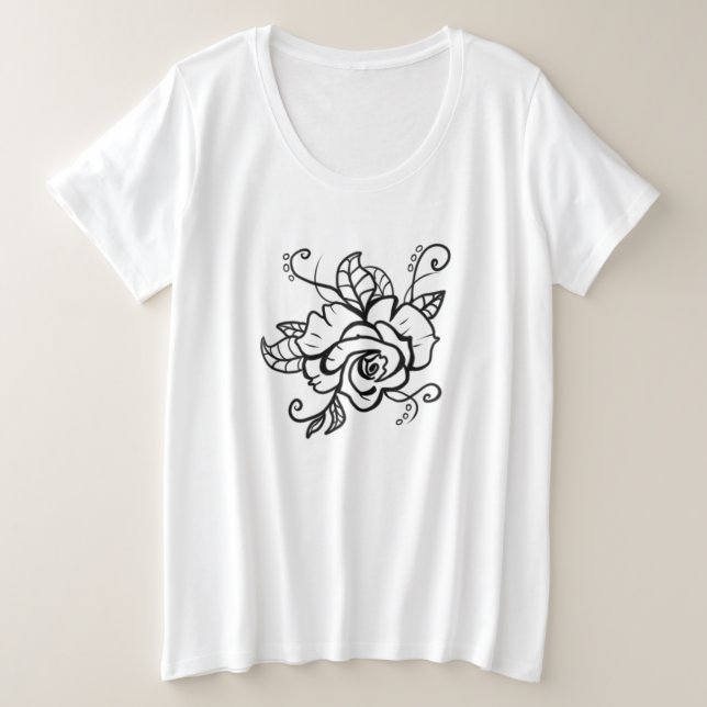 Camiseta Plus Size Pastor de rosa (Frente do Design)