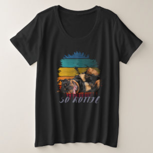 Camiseta Plus Size Pata branca Pata Retrora Coração Rótulo Cachorro R
