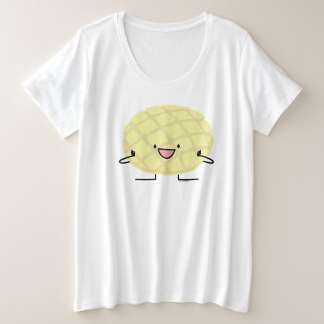 Camiseta Plus Size Patisseriado melão Pan-Japonês Concha doce (Frente do Design)