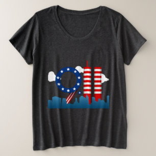 Camiseta Plus Size Patriot 9-11 Day Plus Tamanho T-Shirt