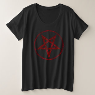 Camiseta Plus Size Pentagrama do diabo vermelho