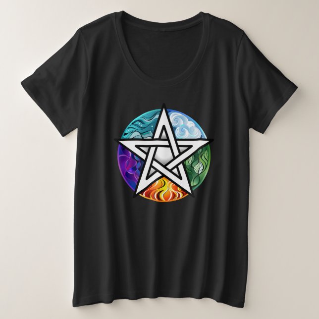 Camiseta Plus Size Pentagrama do Wiccan (Frente do Design)