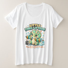 Camiseta Plus Size Pequenos Levantadores de Dinossauros 8KG | Braços