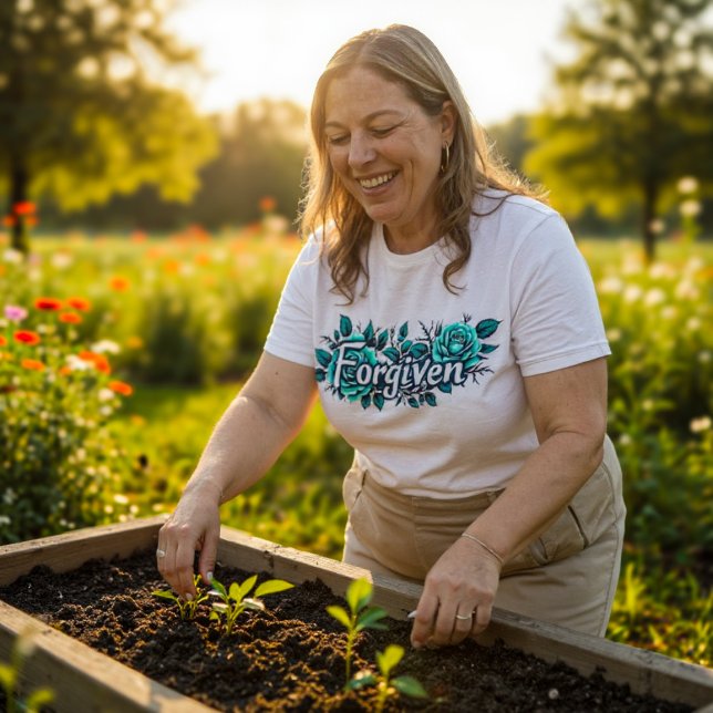 Camiseta Plus Size Perdão e tamanho das mulheres (Criador carregado)