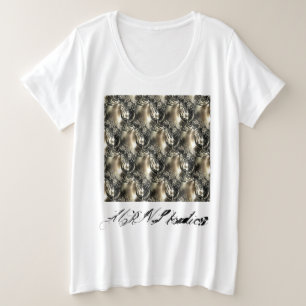 Camiseta Plus Size Pérolas Douradas